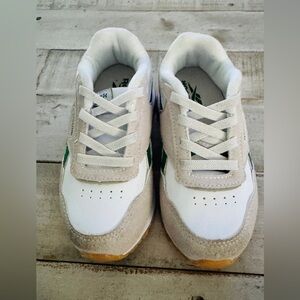 Reebok Kids Beige and White Sneakers with Green Accents